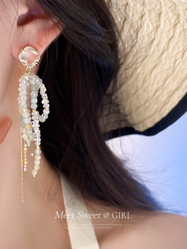 Bow tassel earrings