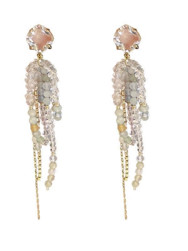 Bow tassel earrings
