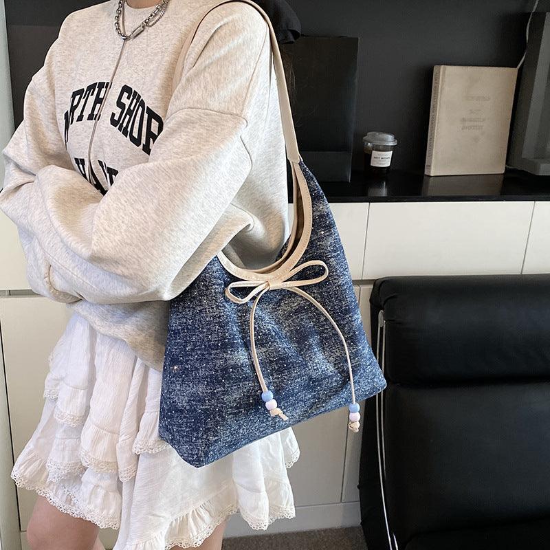 Bow underarm single-shoulder bag