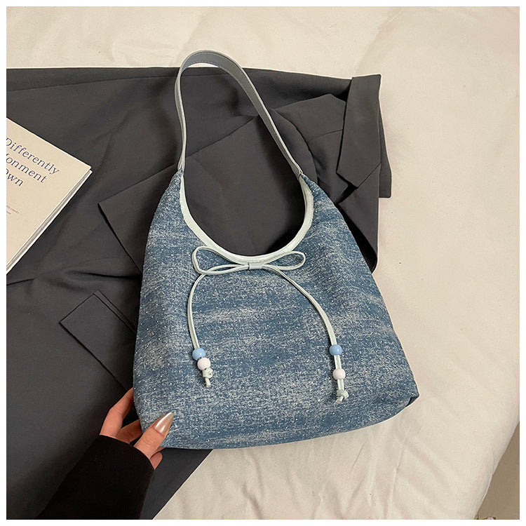Bow underarm single-shoulder bag