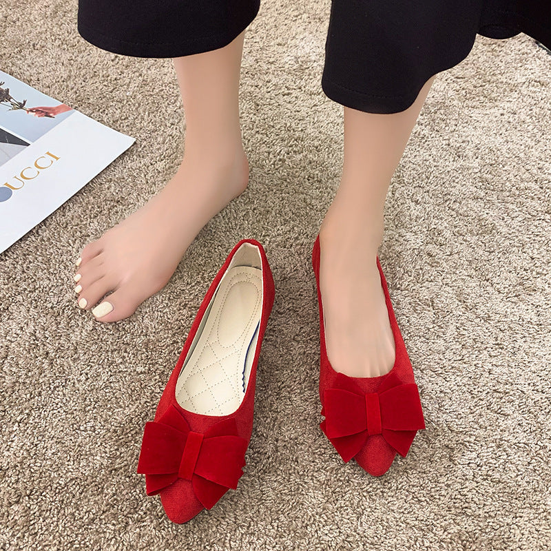 Bowknot Pointed Toe Flat Shoes
