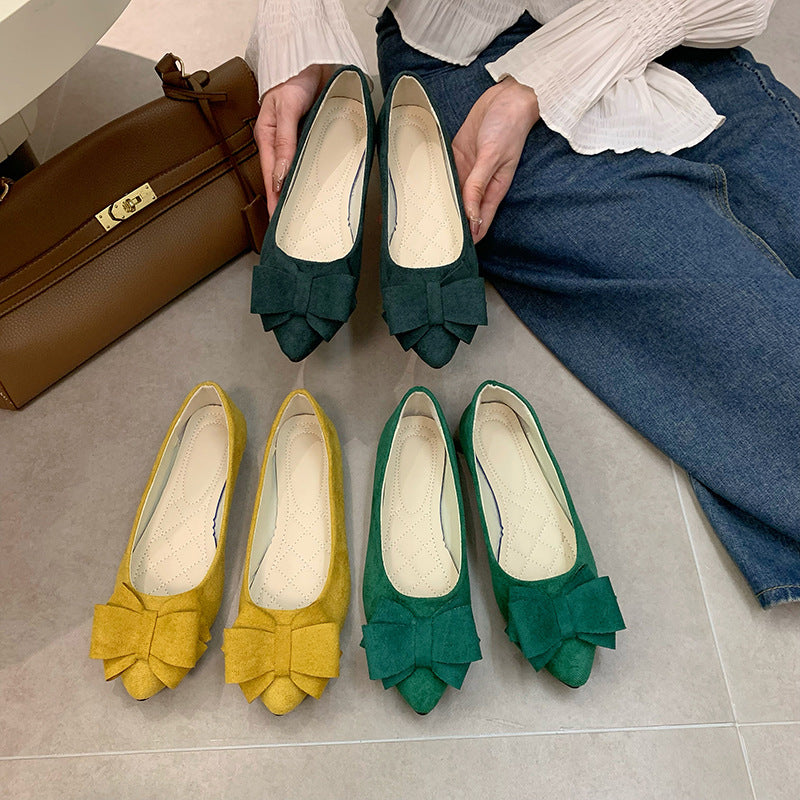 Bowknot Pointed Toe Flat Shoes
