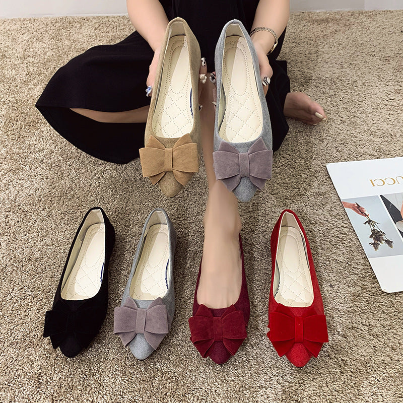 Bowknot Pointed Toe Flat Shoes