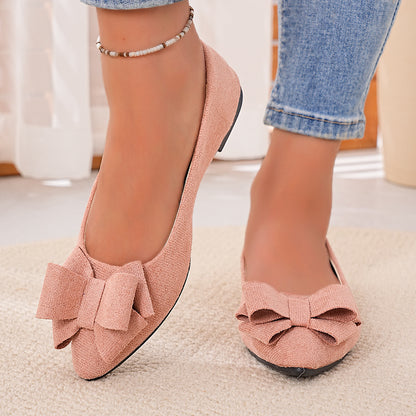 Bowknot Pointed Toe Flat Women Shoes