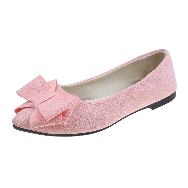 Bowknot Pointed Toe Flat Women Shoes