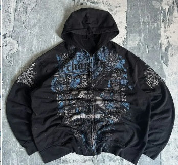 Bowknot-print versatile hoodie