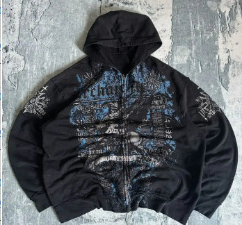 Bowknot-print versatile hoodie