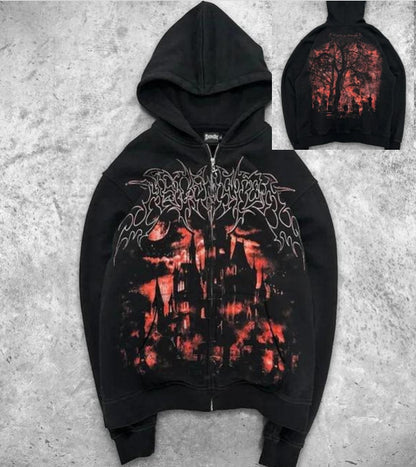 Bowknot-print versatile hoodie