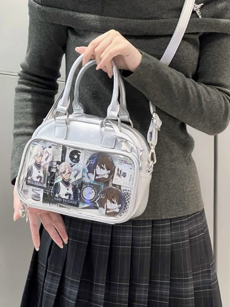 Bowling Style Crossbody Bag with Large Capacity