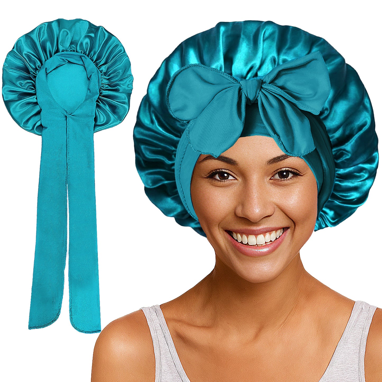 Bows elastic sleep cap
