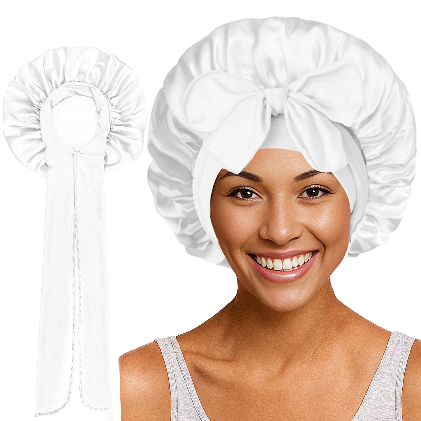 Bows elastic sleep cap