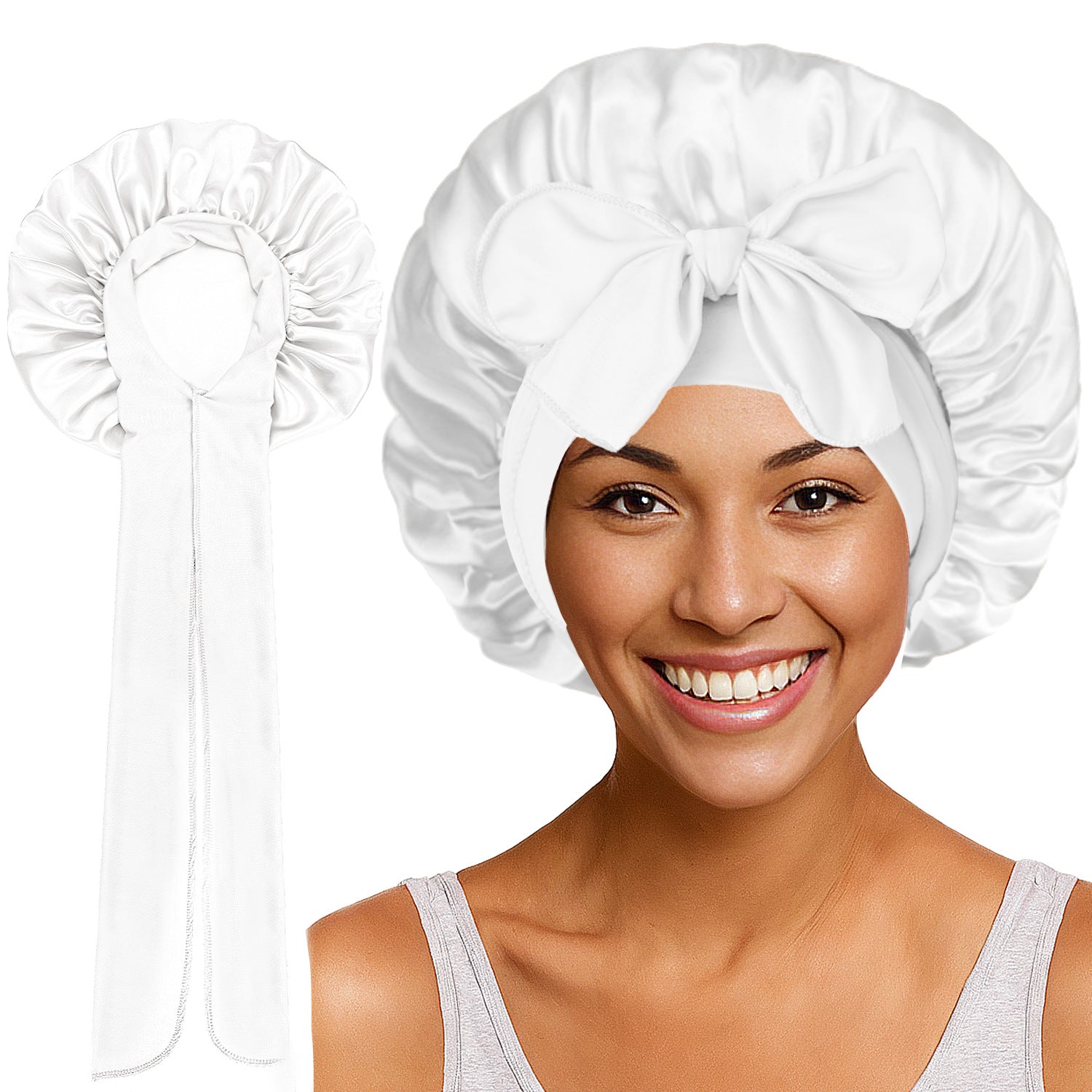 Bows elastic sleep cap