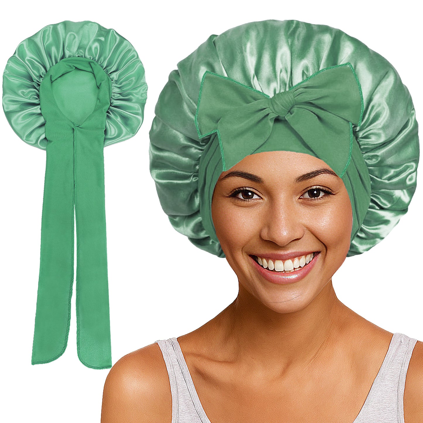 Bows elastic sleep cap