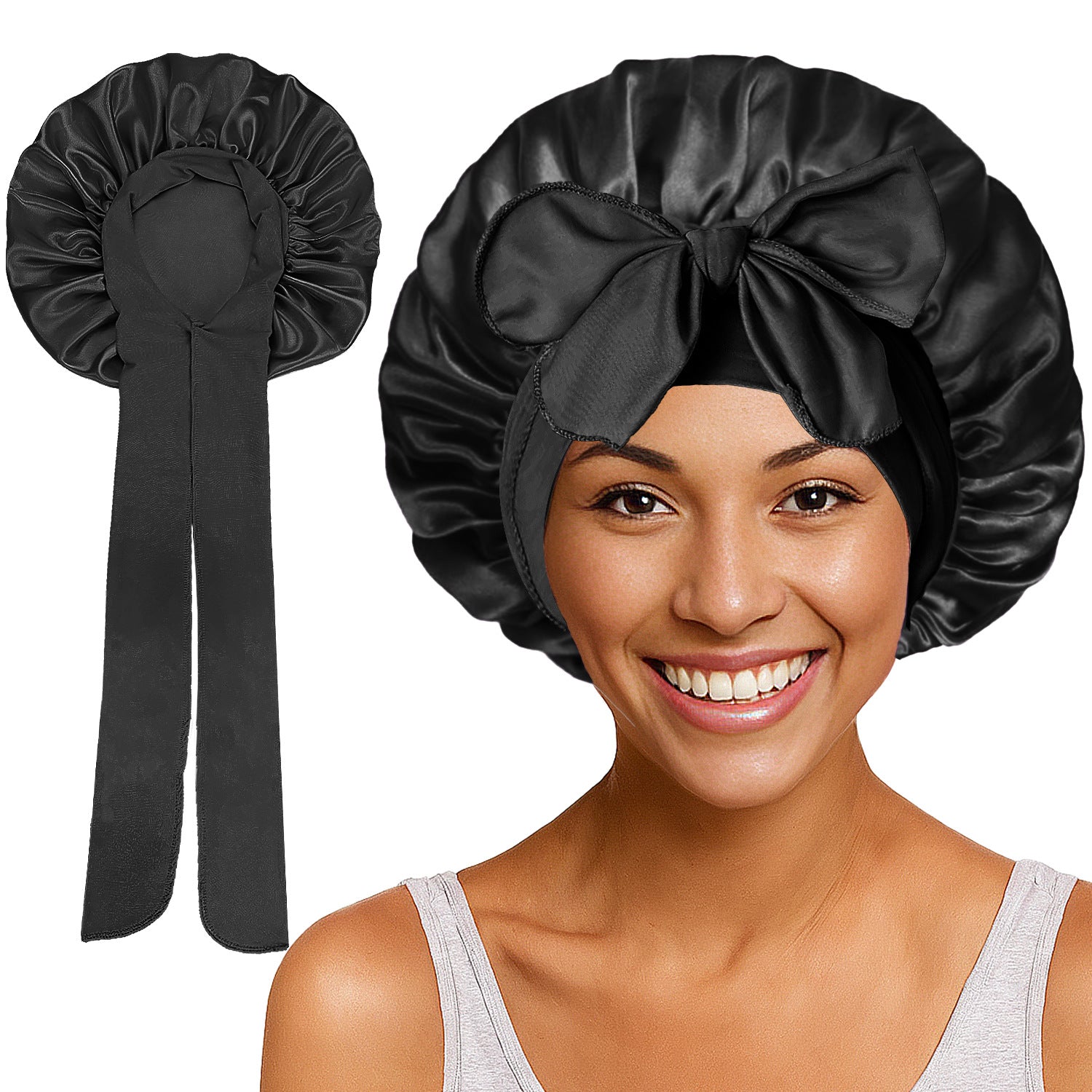 Bows elastic sleep cap