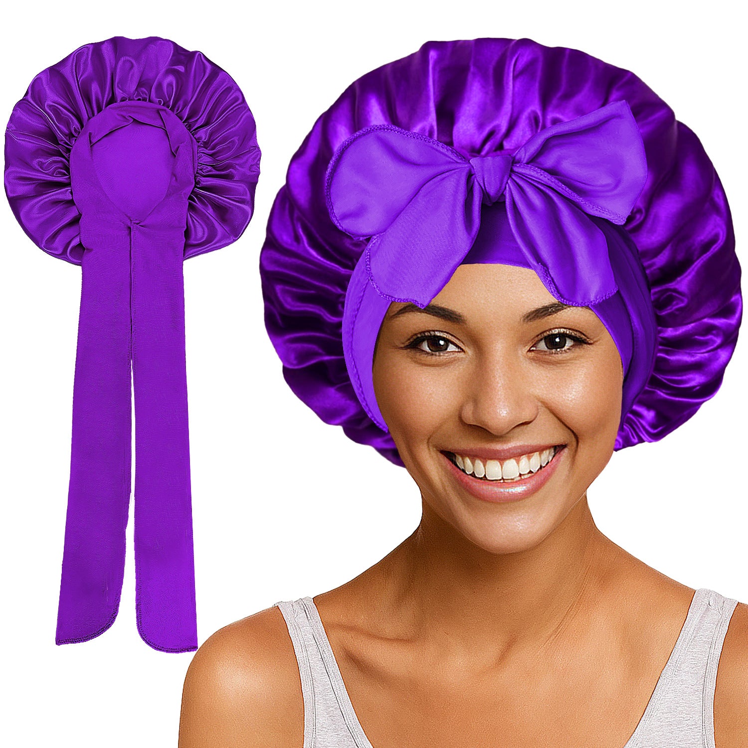Bows elastic sleep cap