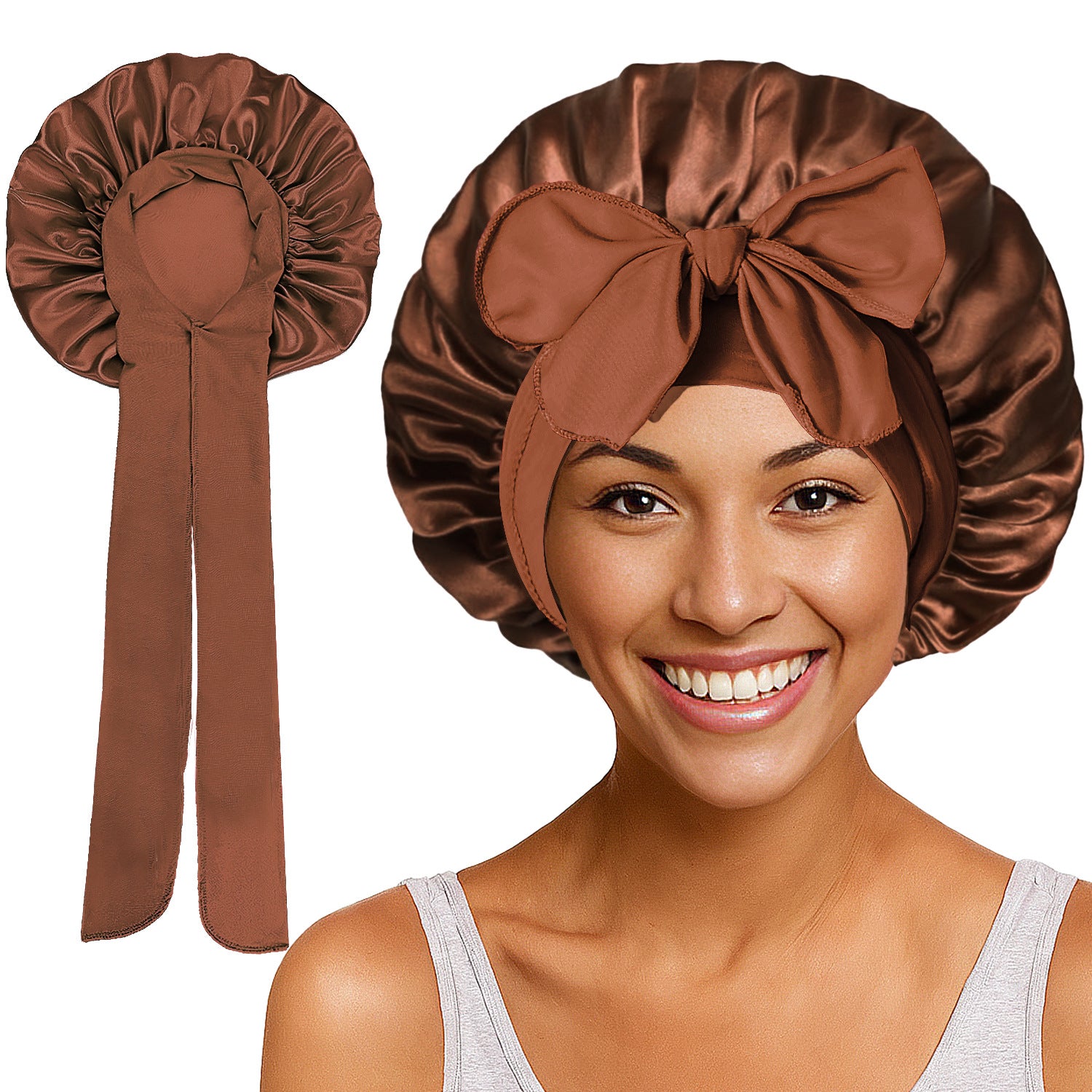 Bows elastic sleep cap