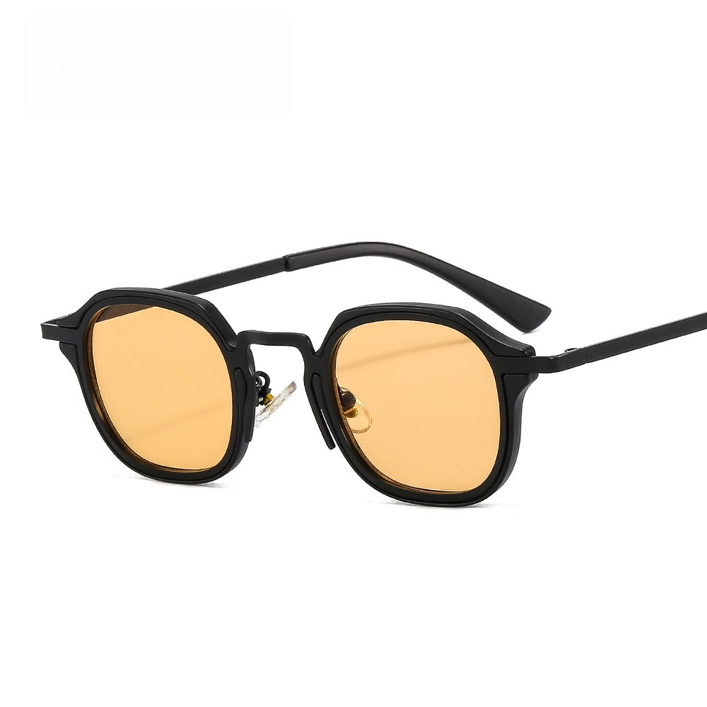 Box Frame Mixed Material Sunglasses