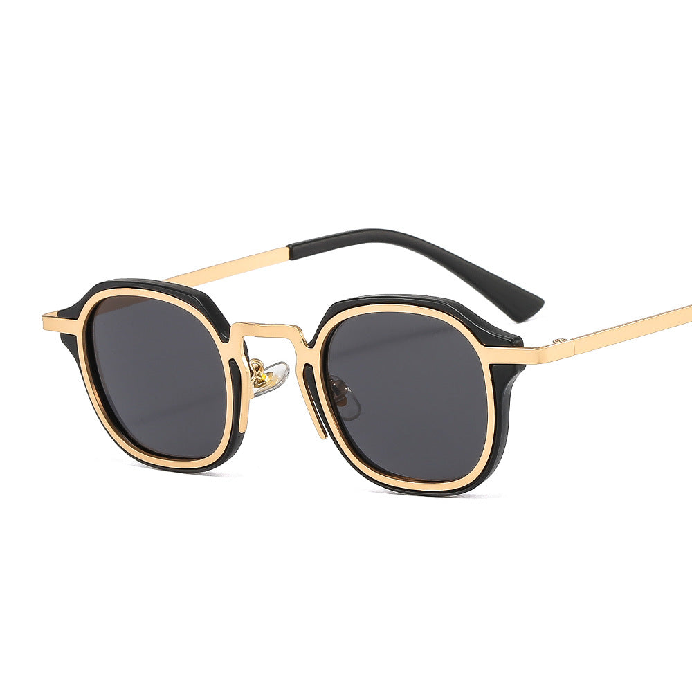 Box Frame Mixed Material Sunglasses