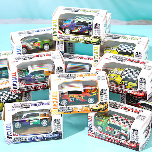 Boxed rebound tin cart children's toys