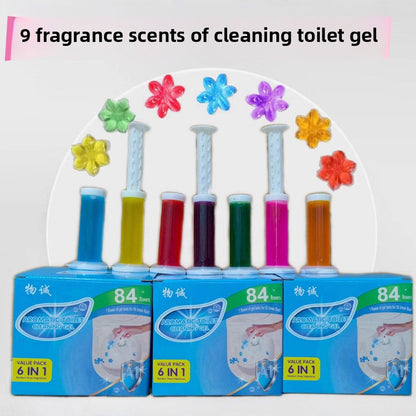 Boxed toilet cleaning gel with small flowers