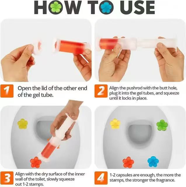Boxed toilet cleaning gel with small flowers