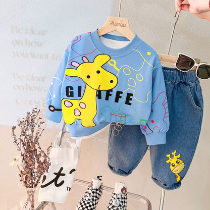 Boys Cartoon Cotton Two-Piece Set