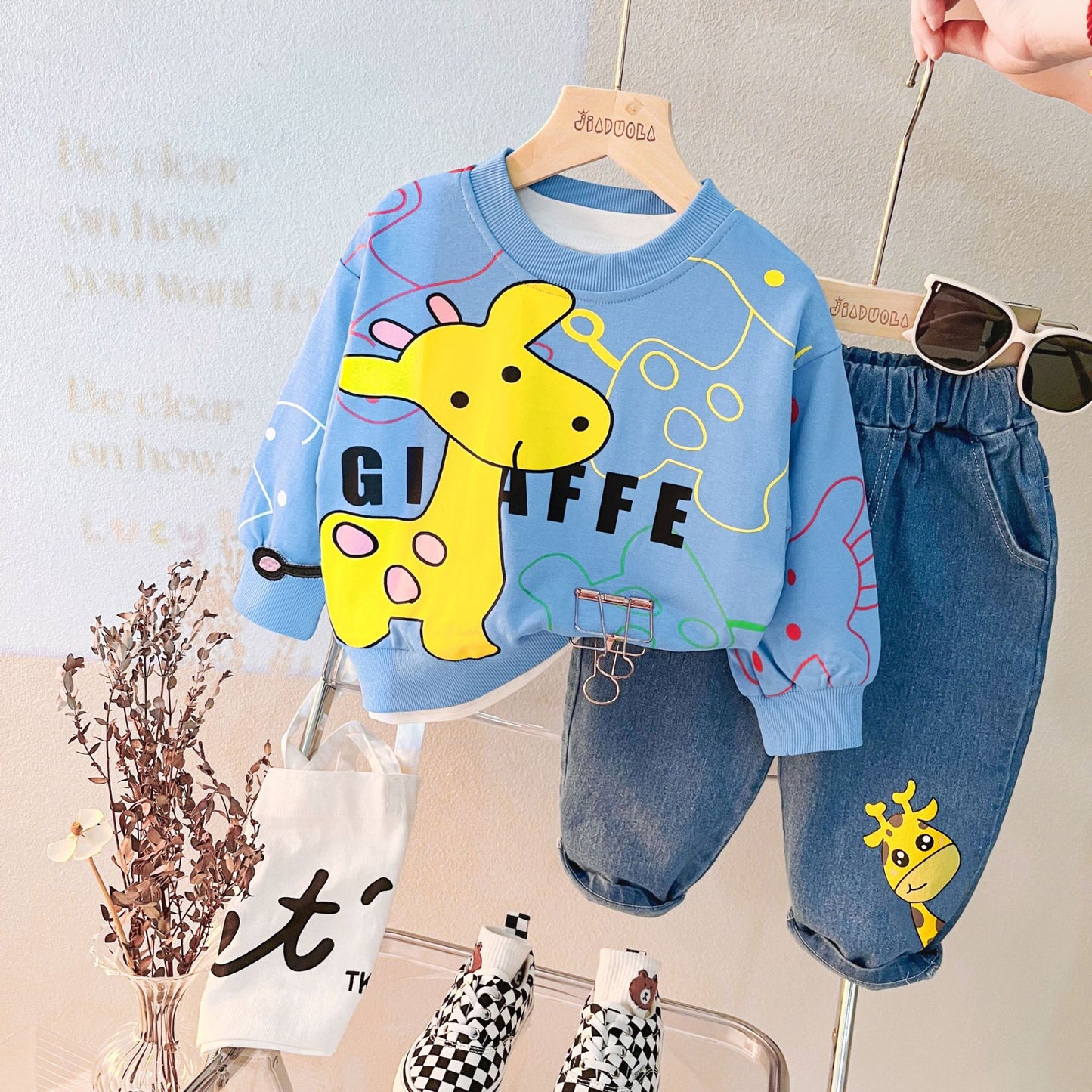 Boys Cartoon Cotton Two-Piece Set
