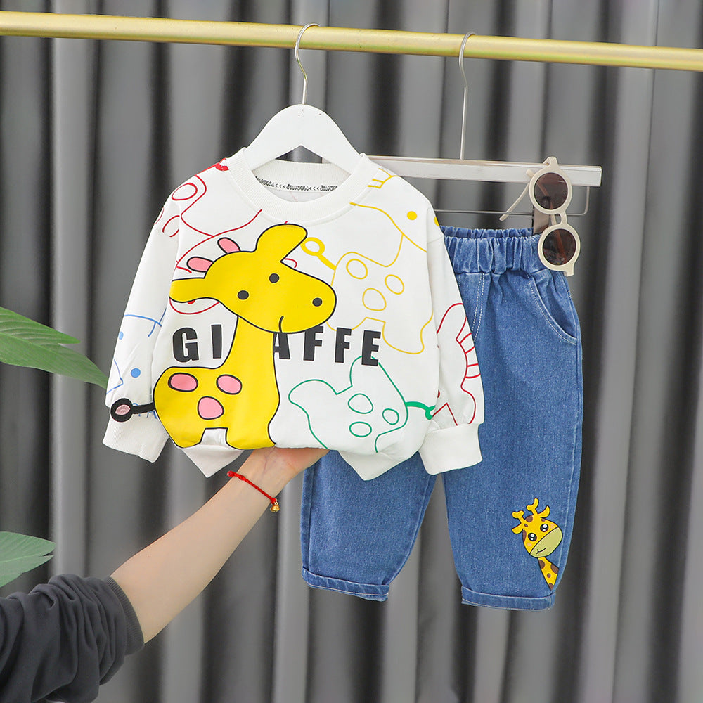 Boys Cartoon Cotton Two-Piece Set