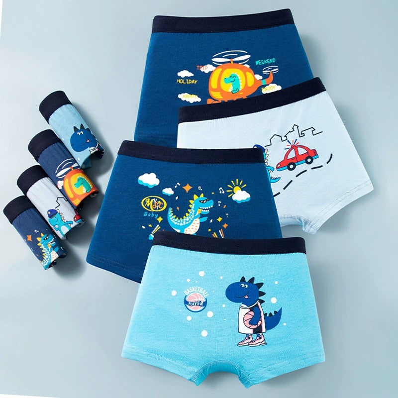 Boys Cotton Boxer Shorts Seamless Underwear