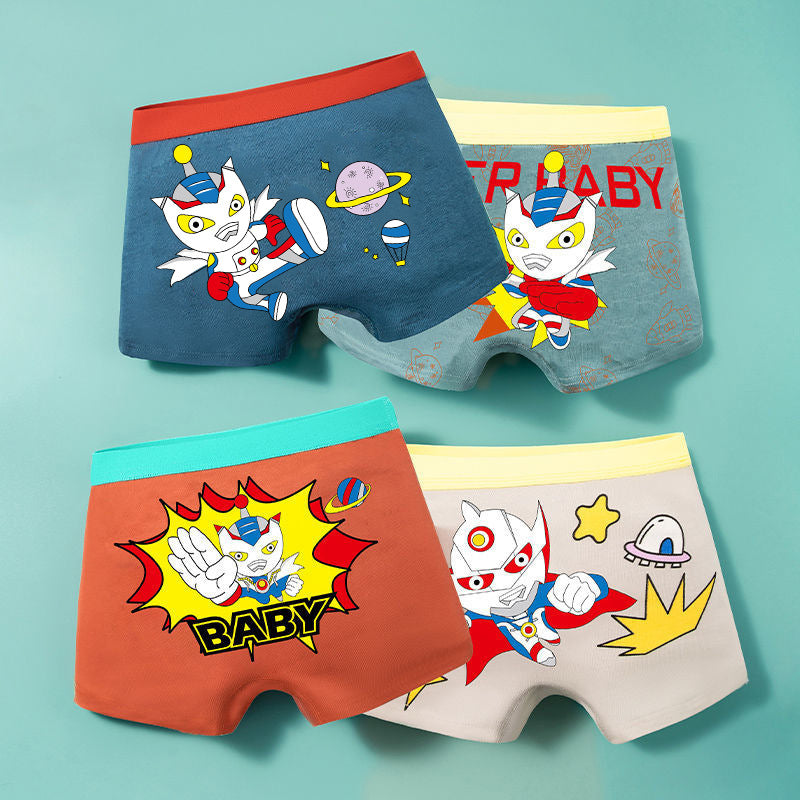 Boys Cotton Boxer Shorts Seamless Underwear