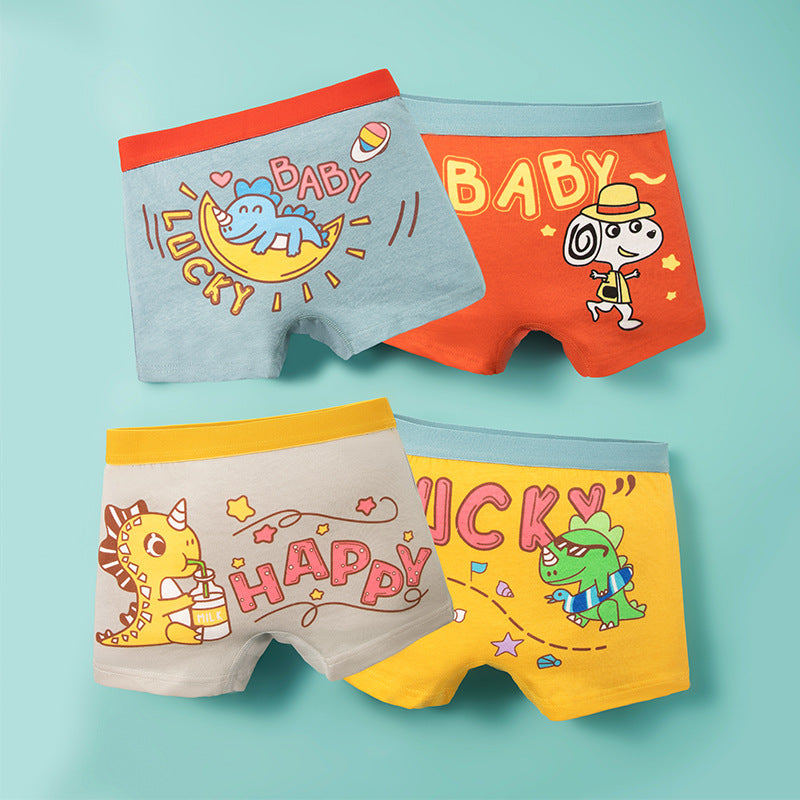 Boys Cotton Boxer Shorts Seamless Underwear