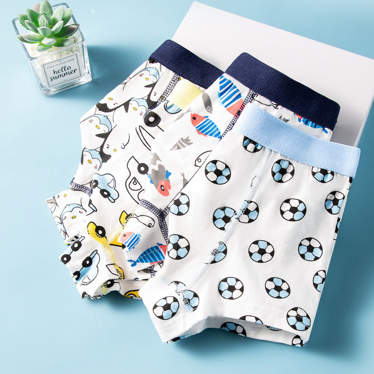 Boys Cotton Boxer Shorts Seamless Underwear
