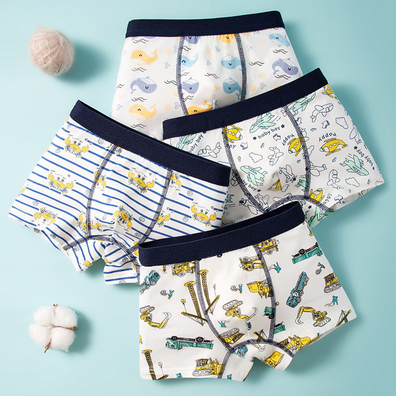 Boys Cotton Boxer Shorts Seamless Underwear