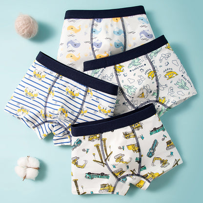 Boys Cotton Boxer Shorts Seamless Underwear