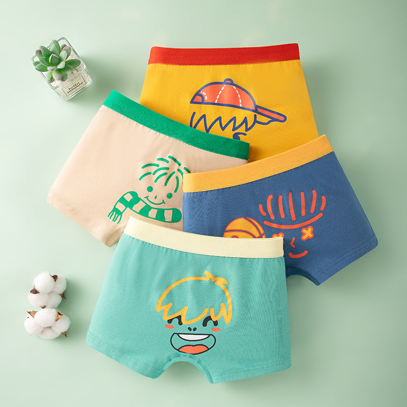 Boys Cotton Boxer Shorts Seamless Underwear