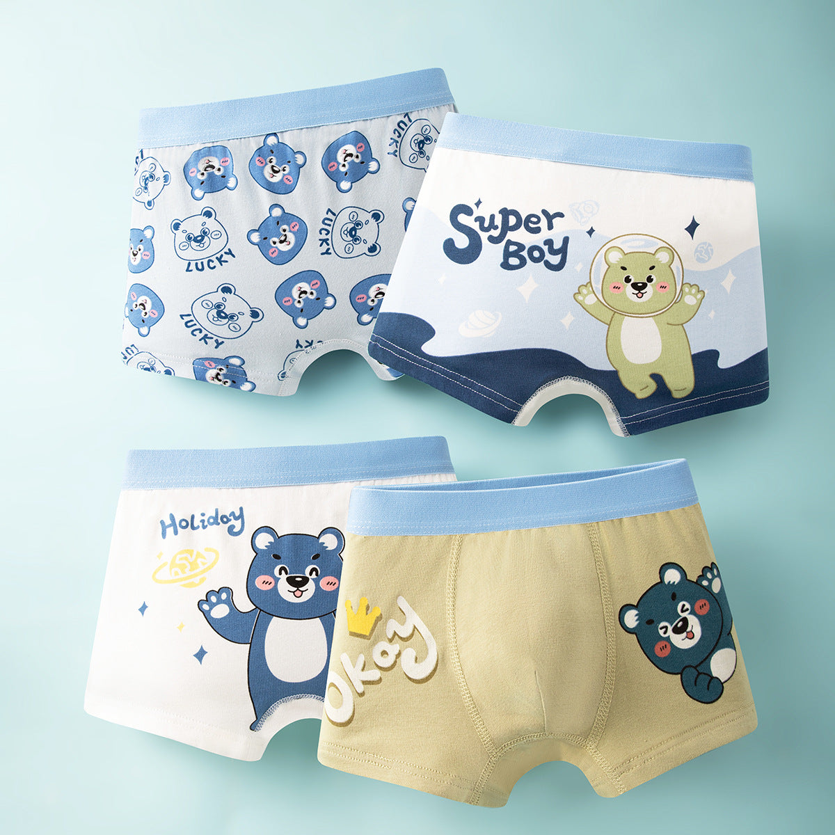Boys Cotton Boxer Shorts Seamless Underwear