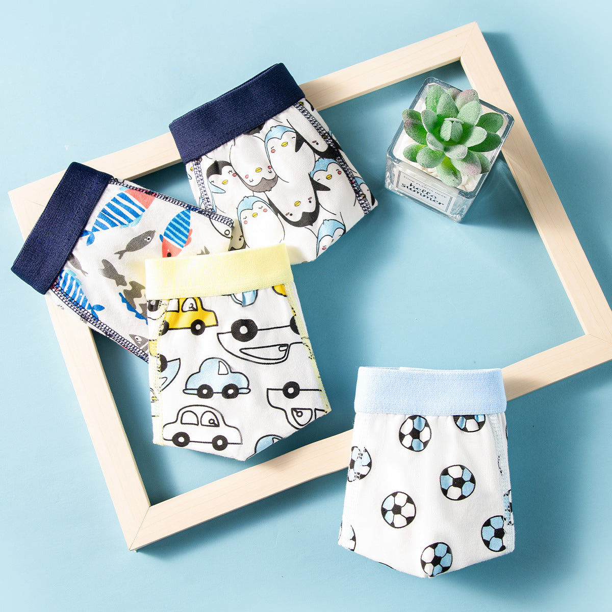 Boys Cotton Boxer Shorts Seamless Underwear