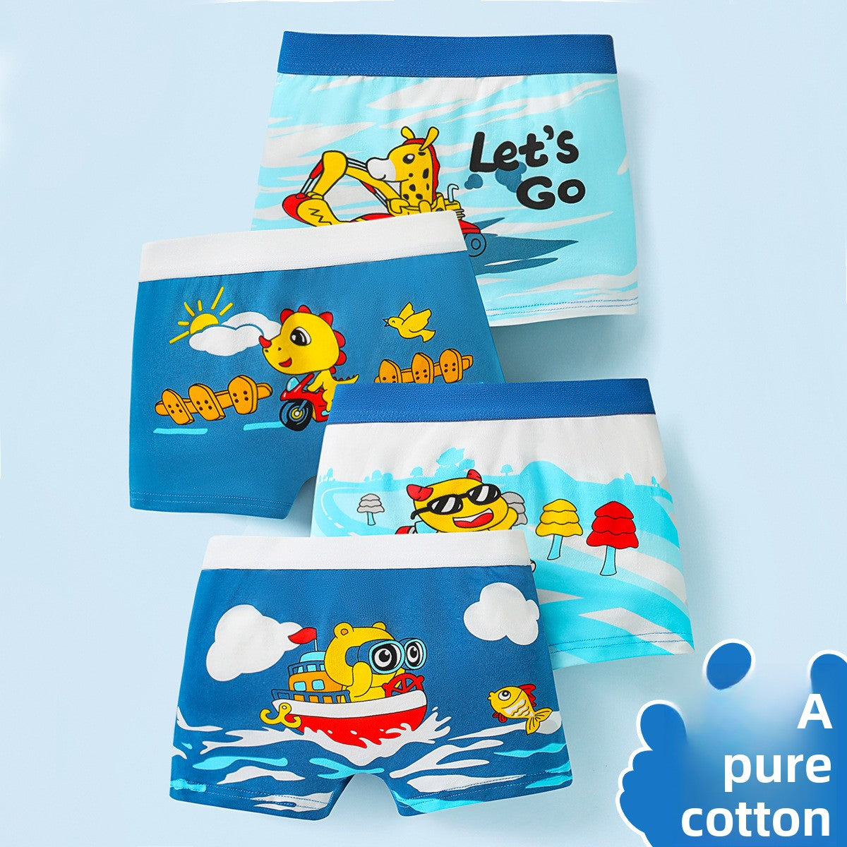 Boys Cotton Boxer Shorts Seamless Underwear