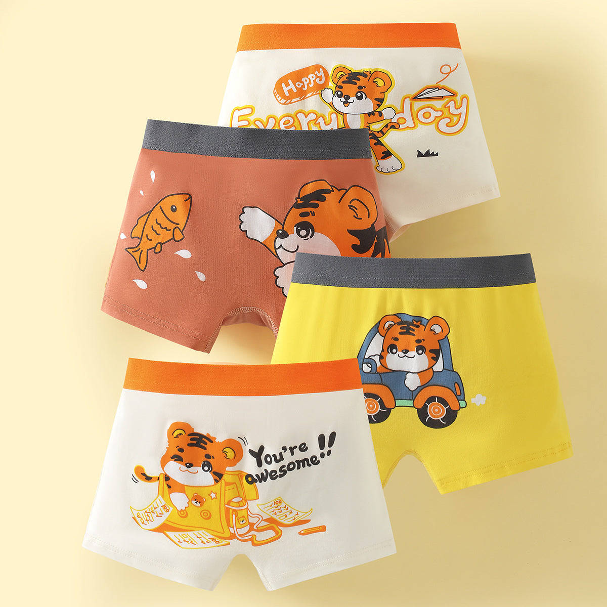 Boys Cotton Boxer Shorts Seamless Underwear