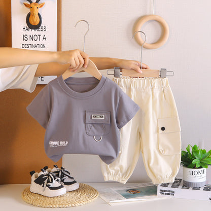Boys Cotton Short Sleeve Two-Piece Set