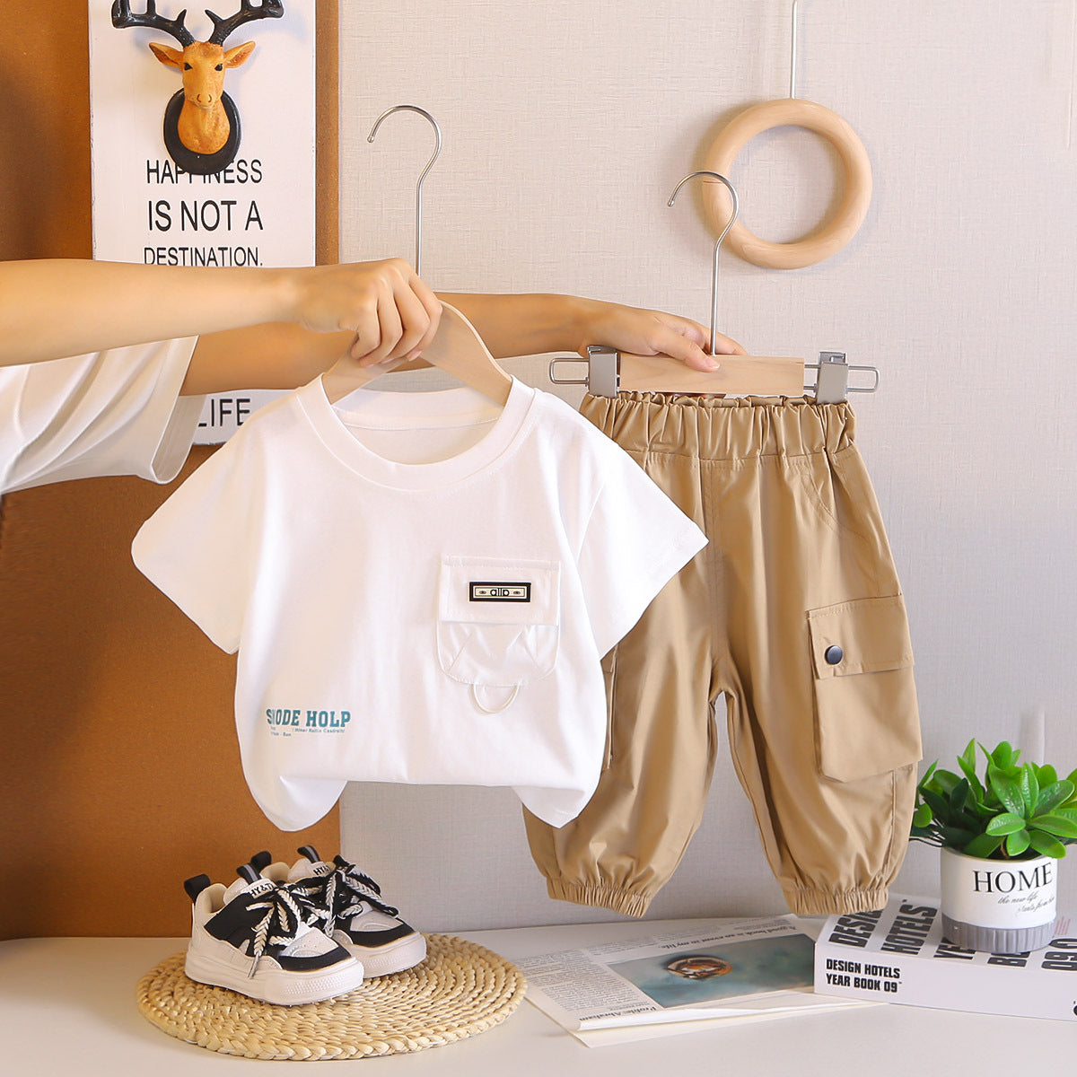 Boys Cotton Short Sleeve Two-Piece Set