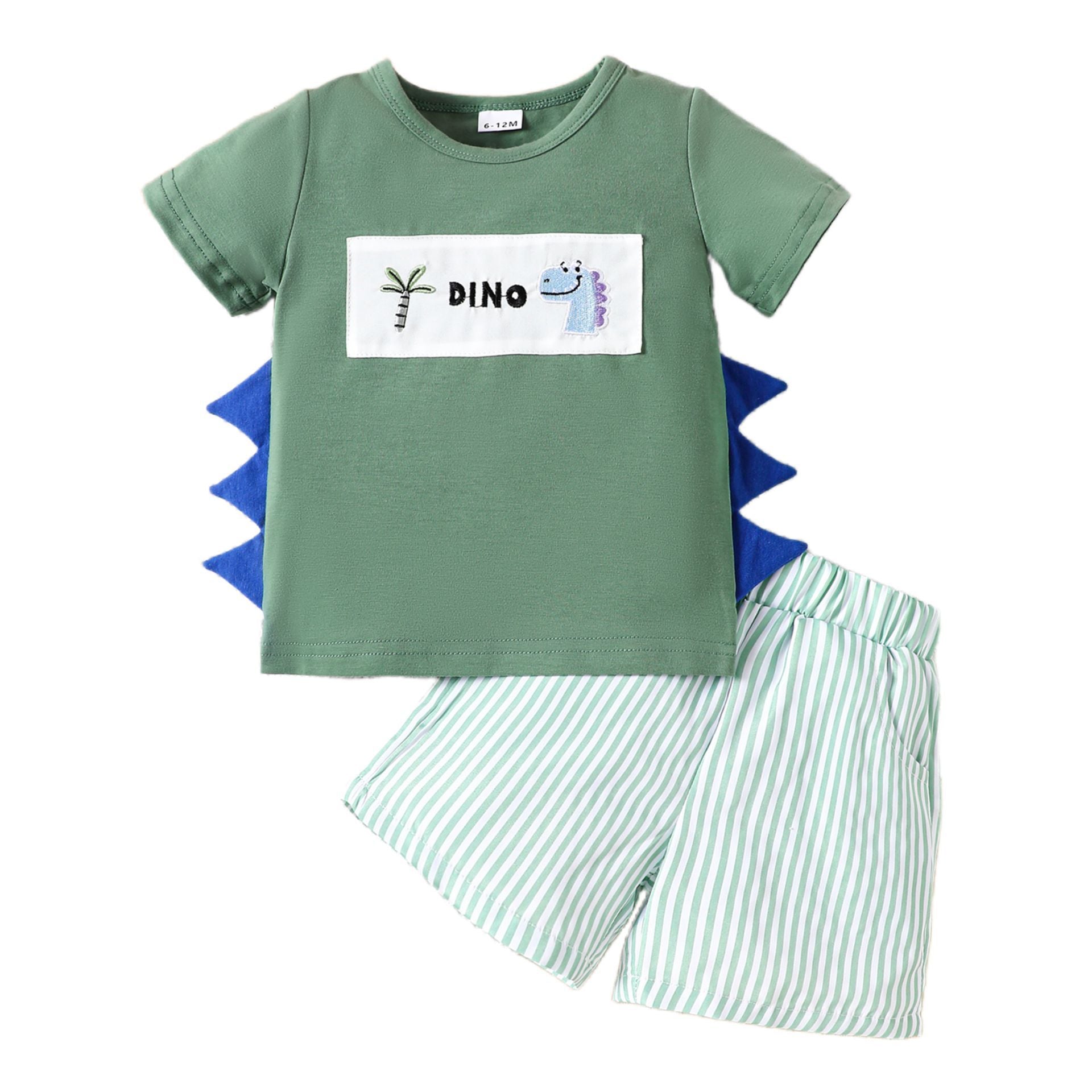 Boys Dinosaur Embroidered T-Shirt and Shorts Set