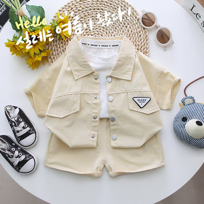 Boys Short Sleeve Shirt and Pants Set