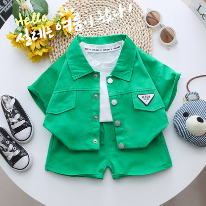 Boys Short Sleeve Shirt and Pants Set