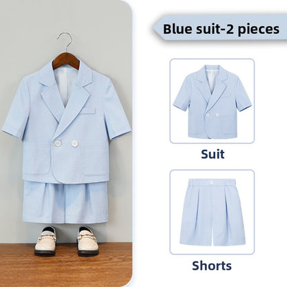 Boys Short Sleeve Suit Shorts