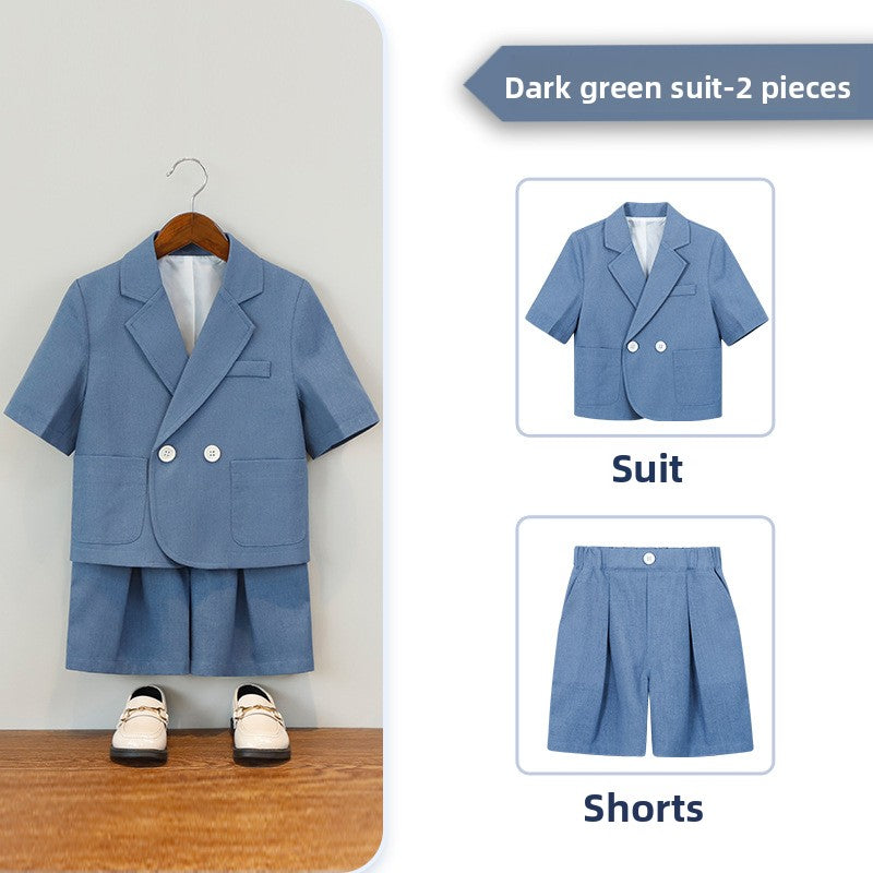 Boys Short Sleeve Suit Shorts
