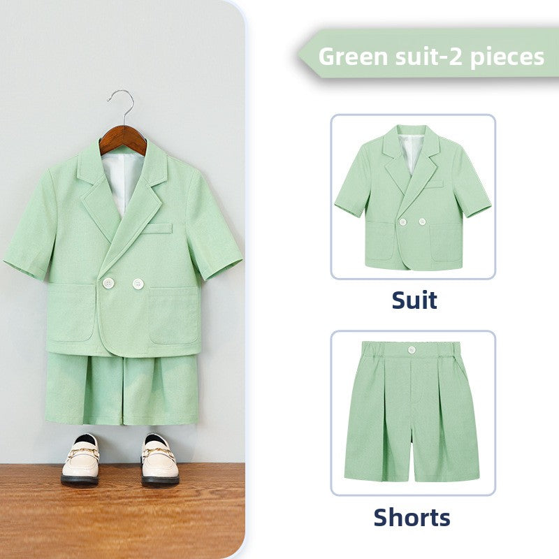 Boys Short Sleeve Suit Shorts