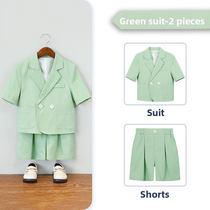 Boys Short Sleeve Suit Shorts