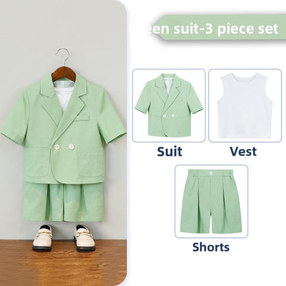 Boys Short Sleeve Suit Shorts