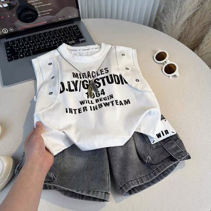 Boys Summer Corduroy Outfit